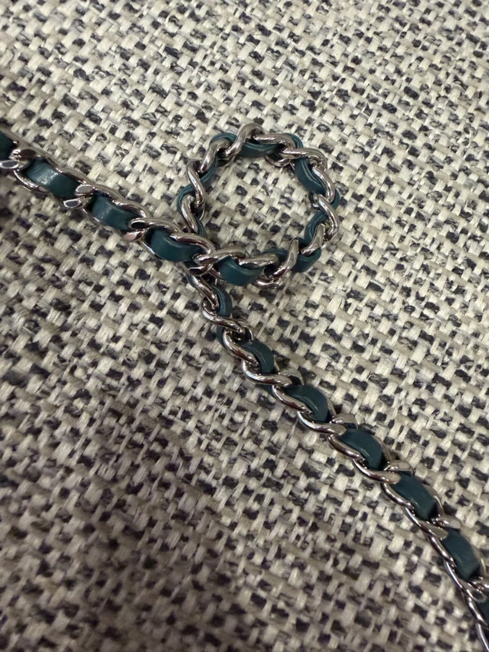 Chanel Green Leather Chain Crossbody Bag